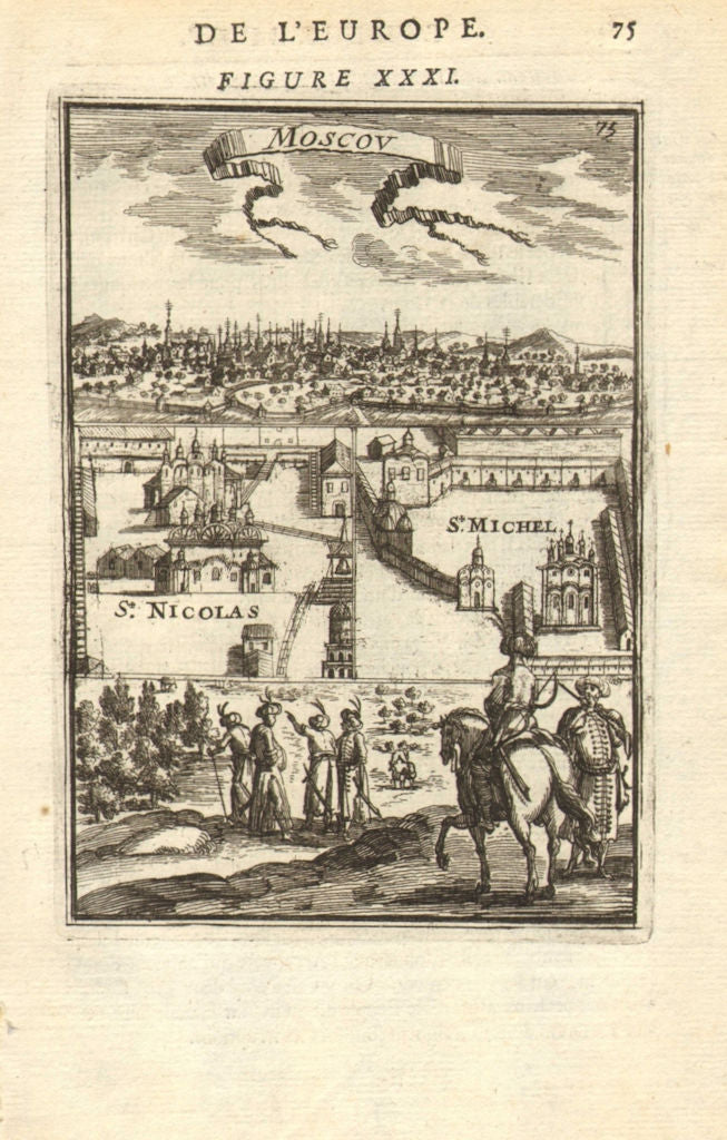 MOSCOW МОСКВА. Cathedral of Archangel Michael Архангельский собор. MALLET 1683